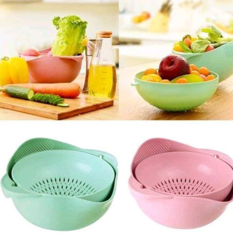 Double Drain Basket 360° Rotation Detachable Round Plastic Double Drain Basket 360° Rotation Detachable Round Plastic