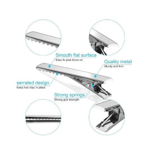 Metal Alligator Hair Clip - Pack of 5