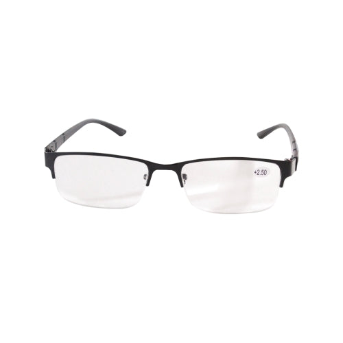 Black Frame Transparent Glasses +2.50