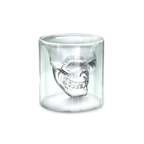 Skull Glass Mug Double Wall