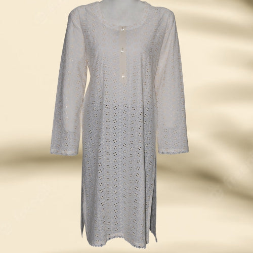 Chikankari lace design kurti