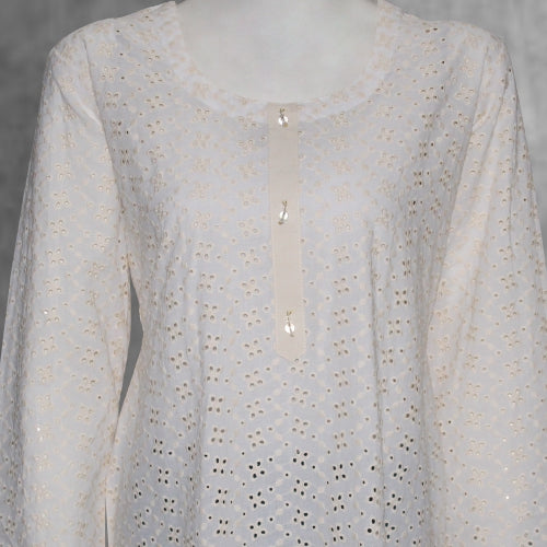 Chikankari lace design kurti