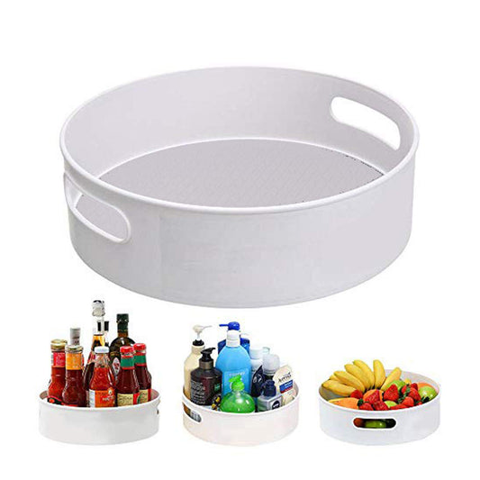 Non-Slip Rotating Storage Tray Multifunctional Make Up Organizer Kitchen Seasoning Storage Box Tray etc