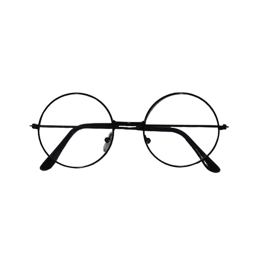 Metal Frame Round Glasses (Black)