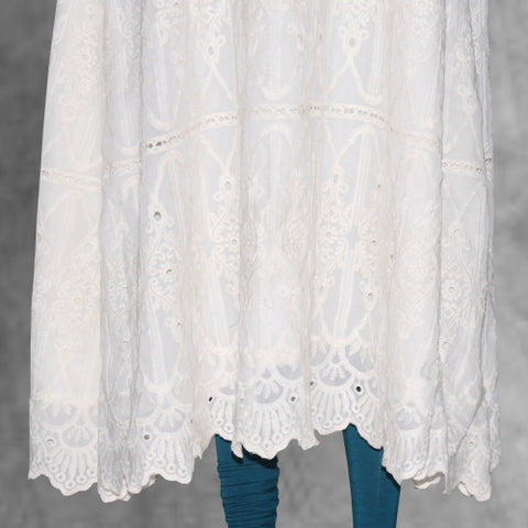 Long length fancy frock net chikankari Long length fancy frock net chikankari