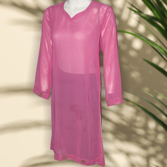 Kurti Patch & Piping design (0023) georgette fabric