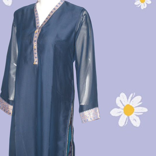 Kurti Patch & Piping design (0012) Georgette