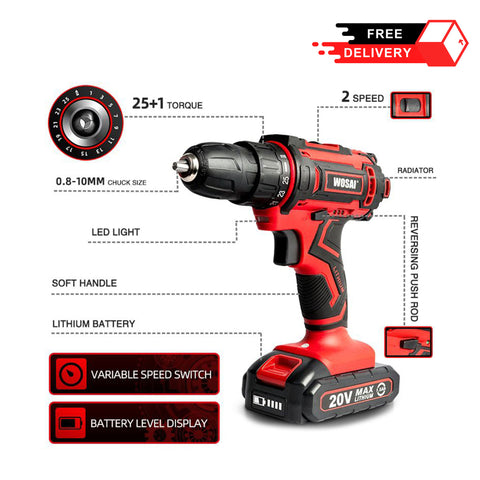 Cordless Screwdriver Wosai