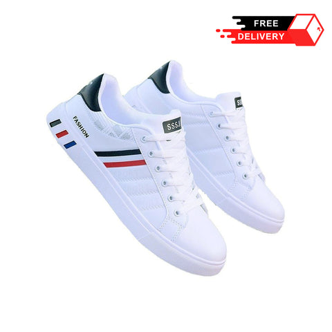 White Flat Sneakers