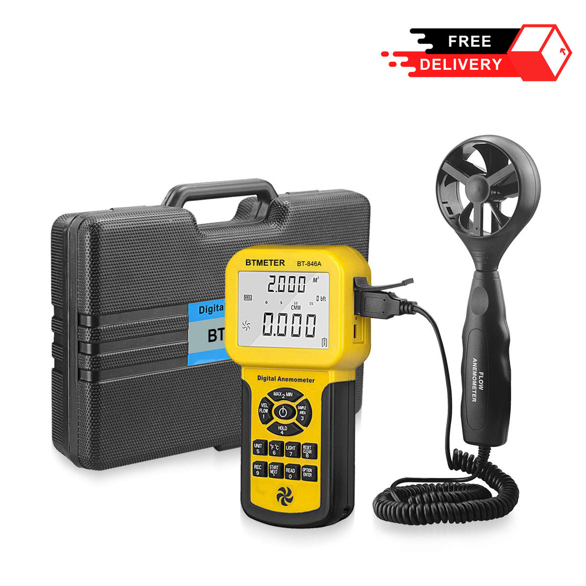 BT-Meter BT-846A Digital Vane Anemometer USB