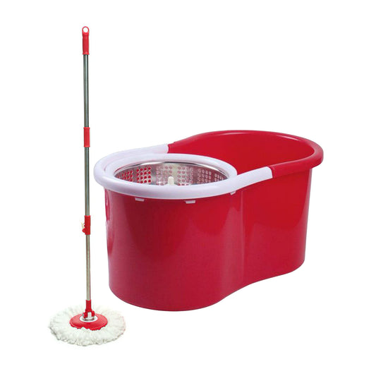 Stainless Rotary/Spin Mop Floor Cleaning In Red