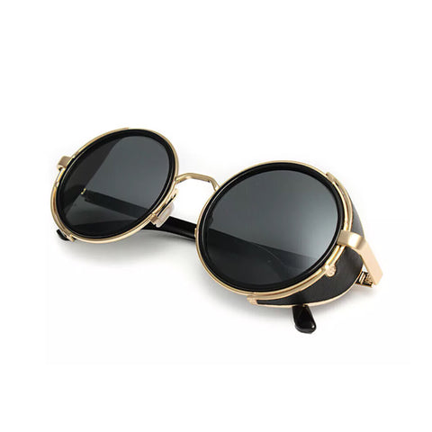 Vintage Round Metal Unisex Steampunk Sunglass