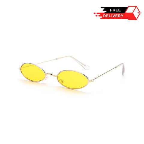 Thin Skinny Trendy Oval Sunglasses