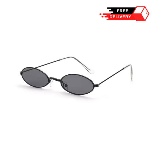 Thin Skinny Trendy Oval Sunglasses