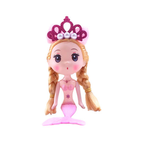 Cute Big Eyed Pink Mermaid Cake Doll