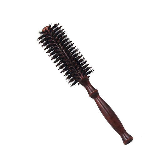 Round Rolling Wooden Boar Bristle Hair Brush