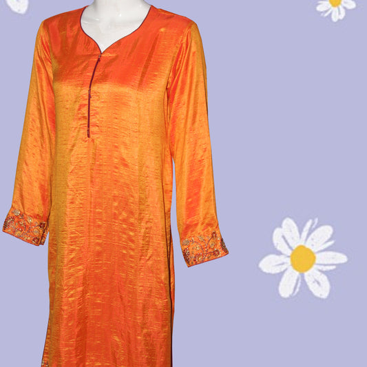 Kurti Patch & Piping design (0013) Cotton Silk
