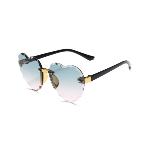 Heart Rimless Sunglasses For Kids