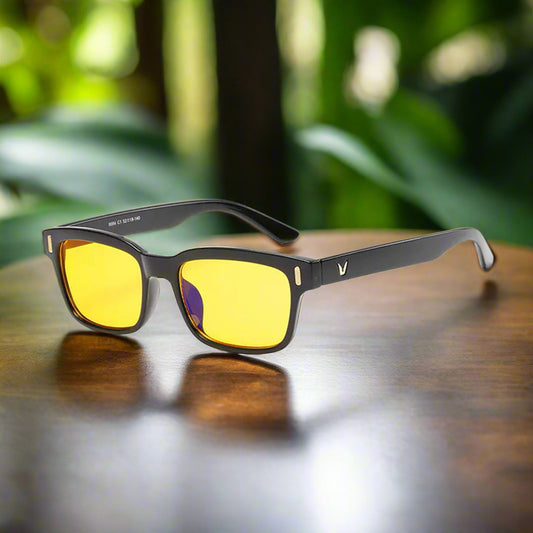 Yellow vision glasses for off-road adventure
