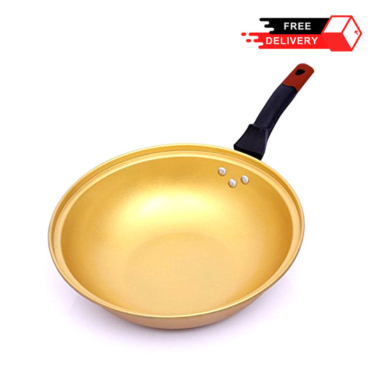 Non-Stick Cooking Frying Pan Gold Color 32cm