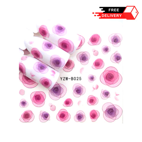 48 Sheets Mixed Flower Feather Water Transfer Nail Art Stickers