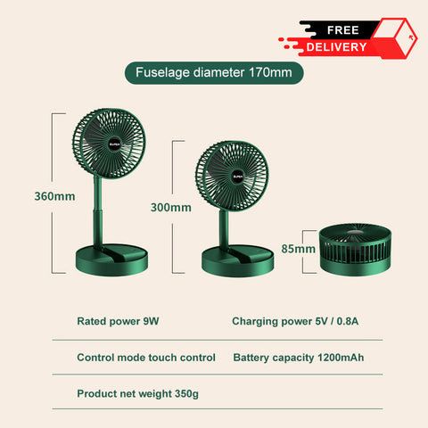 Portable Electric Mini Foldable Telescopic Fan