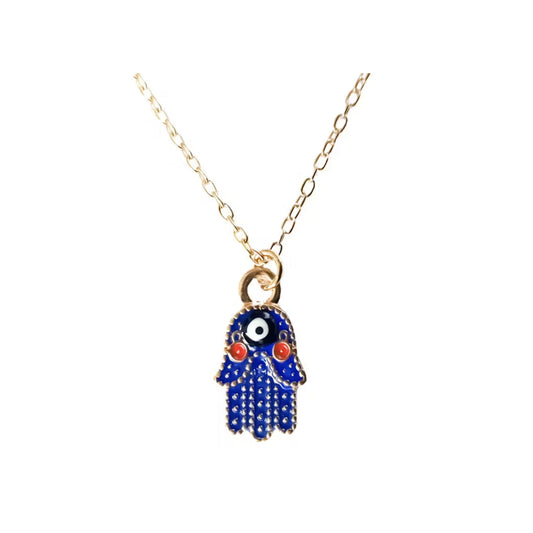 Hamsa Eye Blue Tiny Pendant for Evil Eye