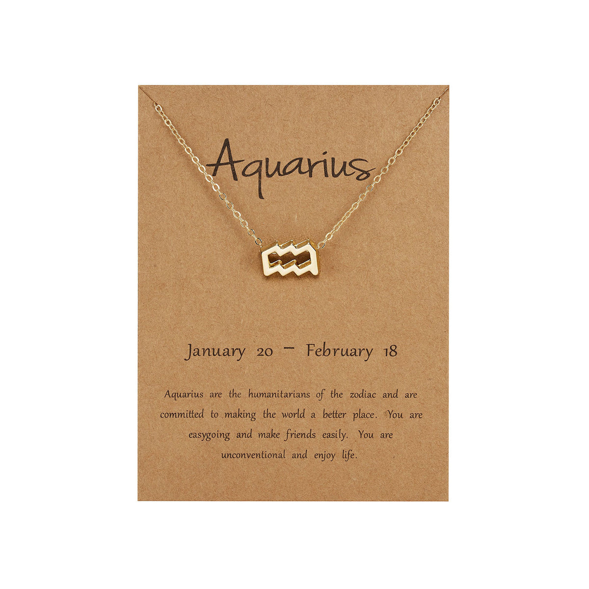 Zodiac Aquarius Pendant Gold