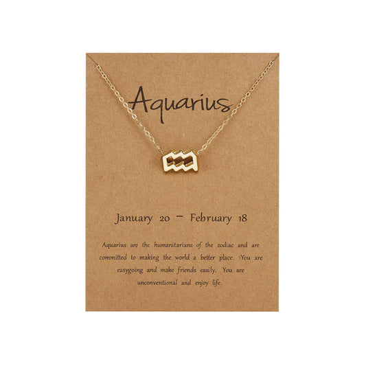 Zodiac Aquarius Pendant Gold