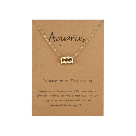 Zodiac Aquarius Pendant Gold