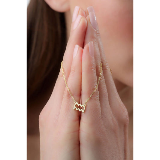 Zodiac Aquarius Pendant Gold