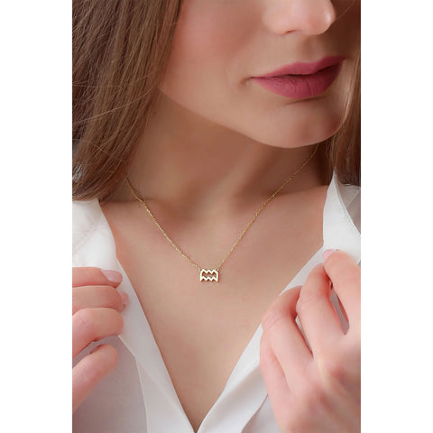 Zodiac Aquarius Pendant Gold