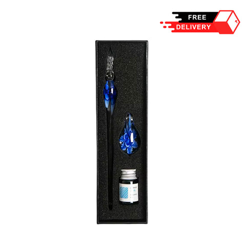 Elegant Flower Glass Fountain Dip Pen