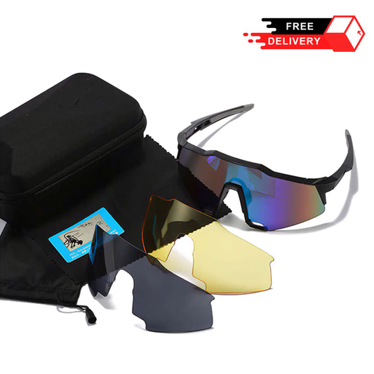Three-piece Polarized Sports Glasses Set