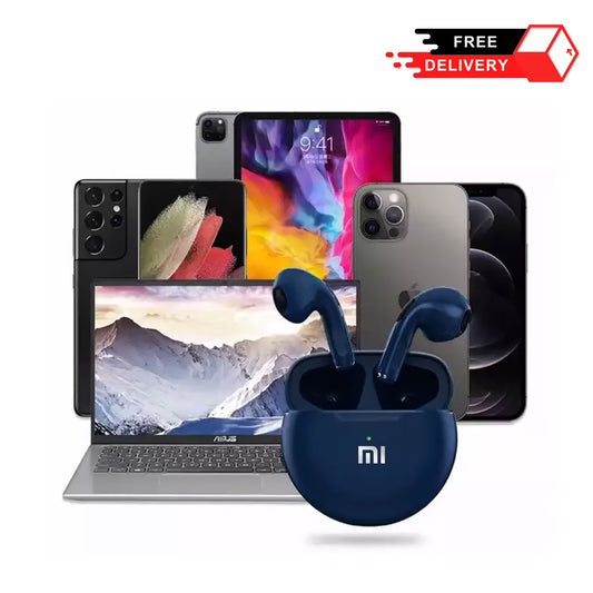 Wireless Earbuds with Round Charging Case - Dark Blue