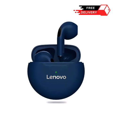 Wireless Earbuds with Round Charging Case - Dark Blue