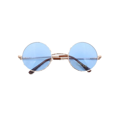 Gold Frame Blue Sunglasses