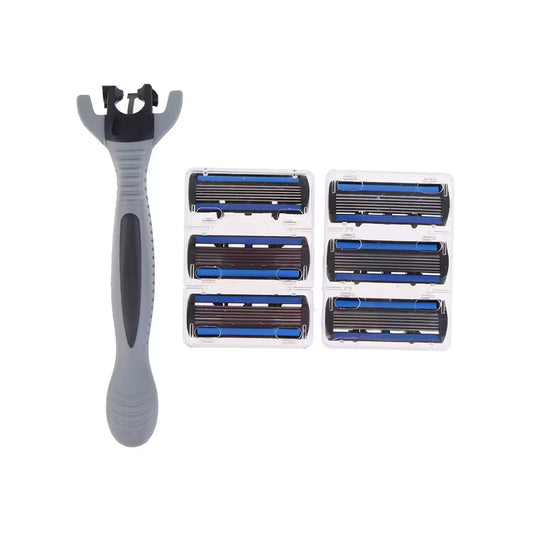 6 Layers Shaving Razor with 6 Blades Replacement Razor Head