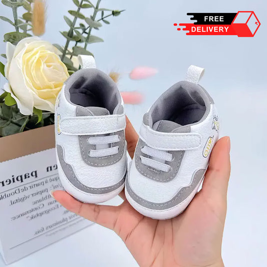 Adorable Cartoon Print Soft Sole Baby Sneakers