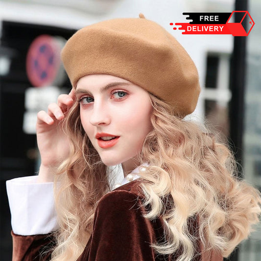 Women French Style Wool Beret Hat
