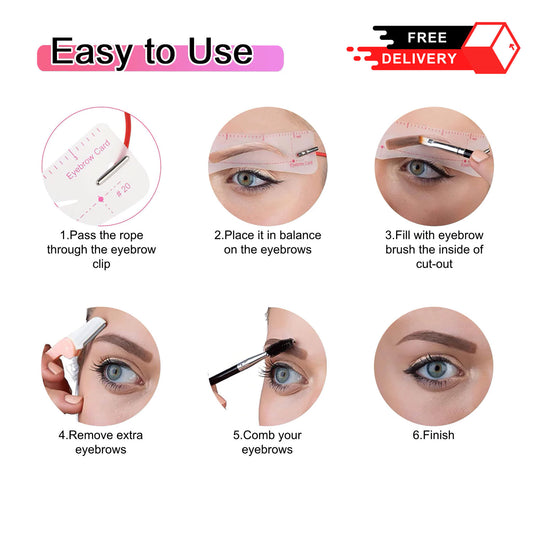 Silicone Eyebrow Grooming Shaper 12Pc's Set