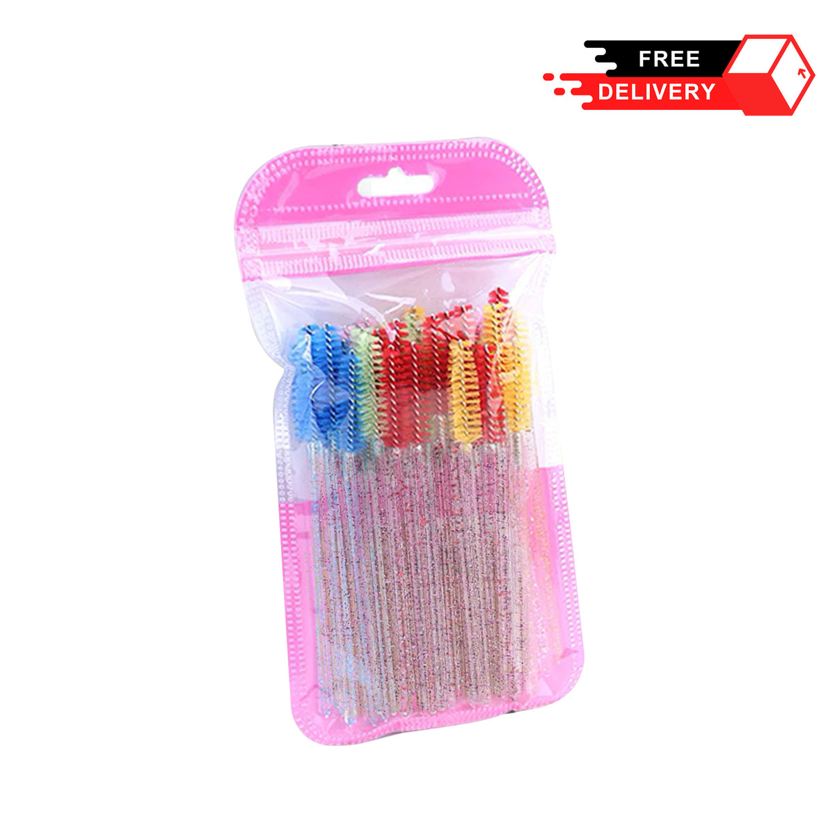 Assorted Mascara Applicator Glitters Wand 50pcs Brushes Pouch