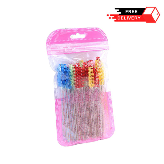 Assorted Mascara Applicator Glitters Wand 50pcs Brushes Pouch
