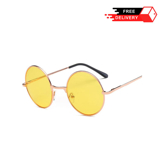Multi-Color Retro Round Gold Frame Sunglasses
