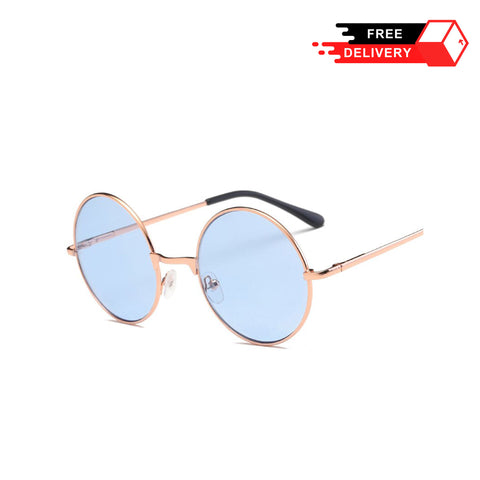 Multi-Color Retro Round Gold Frame Sunglasses