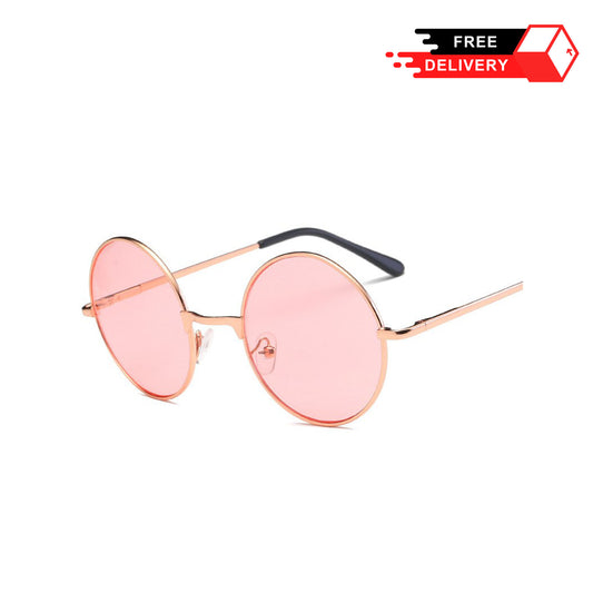 Multi-Color Retro Round Gold Frame Sunglasses