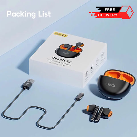 REALFIT F2 Bluetooth Earphone TWS Wireless Earbuds
