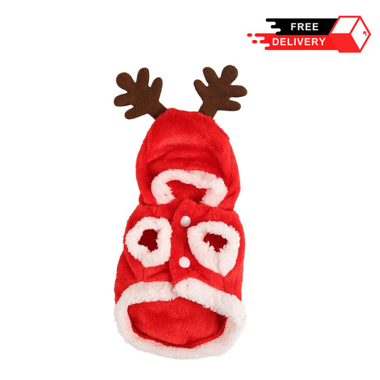 Pet Christmas Clothes, Soft Warm Snap Buttons Closure Hoody