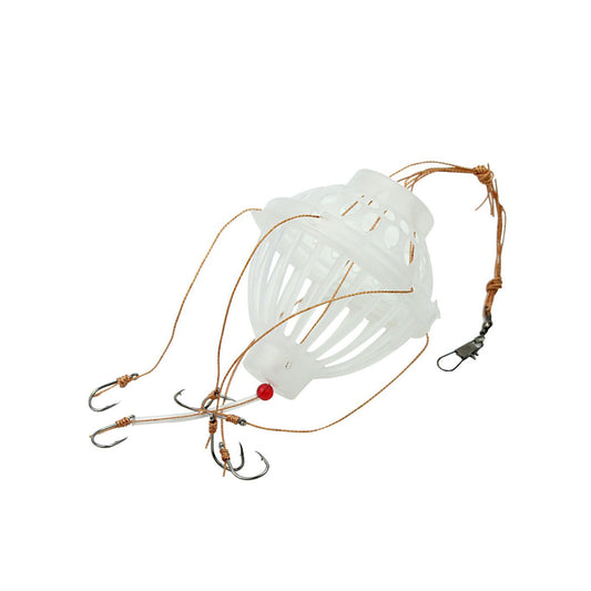 1Pc 6 in 1 Plastic Lantern Bait Cage with Hooks
