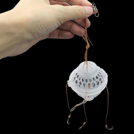 1Pc 6 in 1 Plastic Lantern Bait Cage with Hooks
